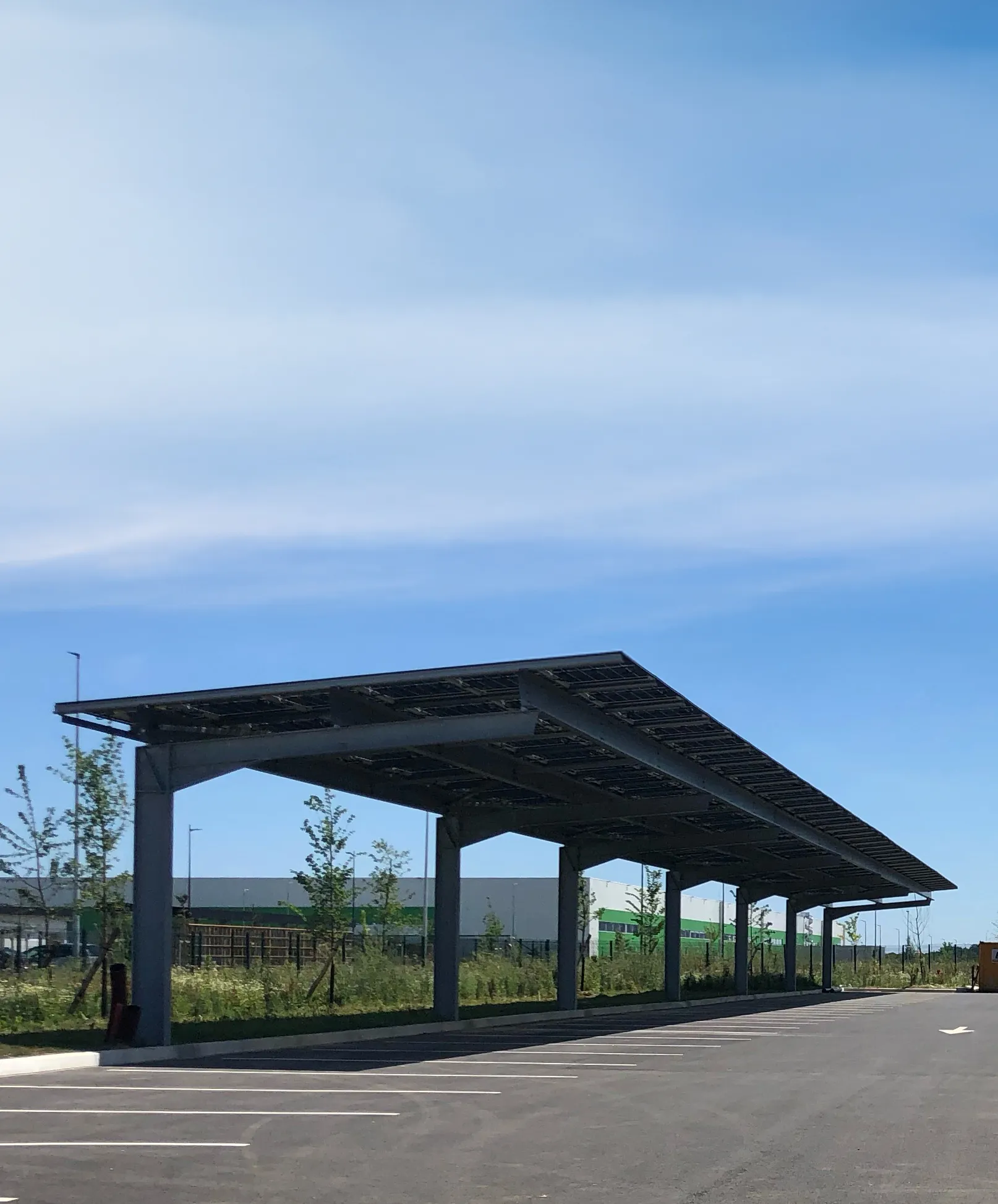 Ombrière Monopente simple place Developp'Sun