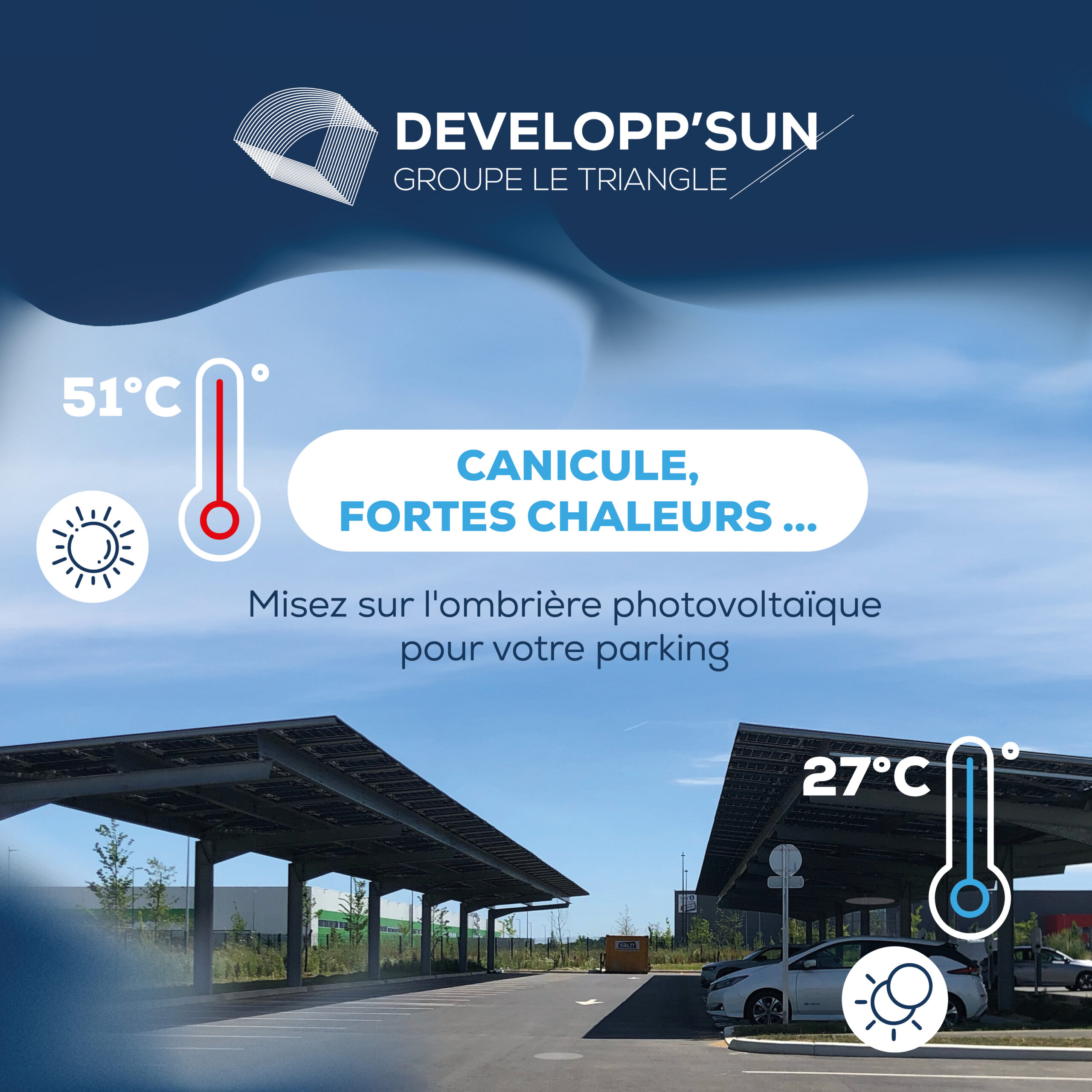 Ombrières fortes chaleur